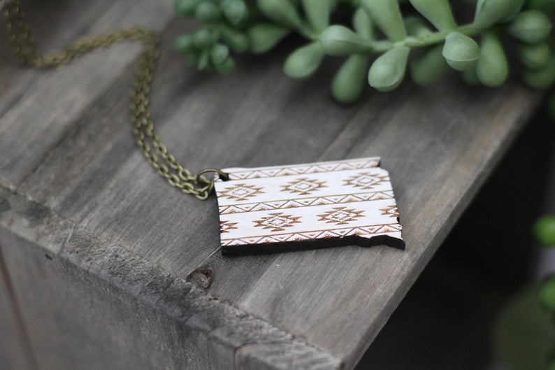 Aztec South Dakota Wooden Necklace