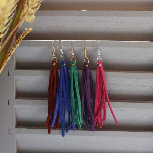 Faux Leather Earrings Tassel Earrings