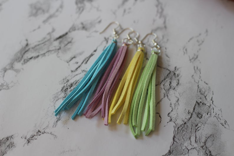 Faux Leather Tassel Earrings