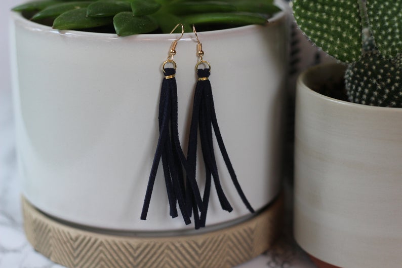 Faux Leather Earrings Tassel Earrings