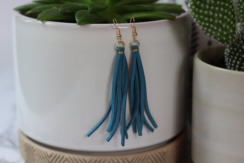 Faux Leather Earrings Tassel Earrings