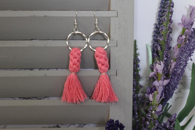 Braided Macrame Earrings