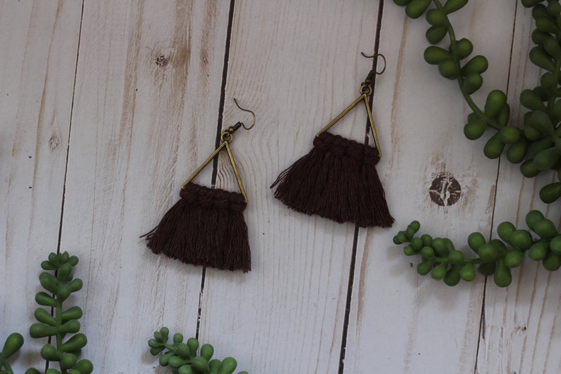 Triangle Macrame Earrings