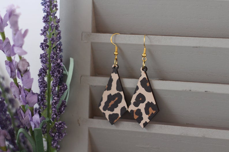Cheetah Wooden Earrings