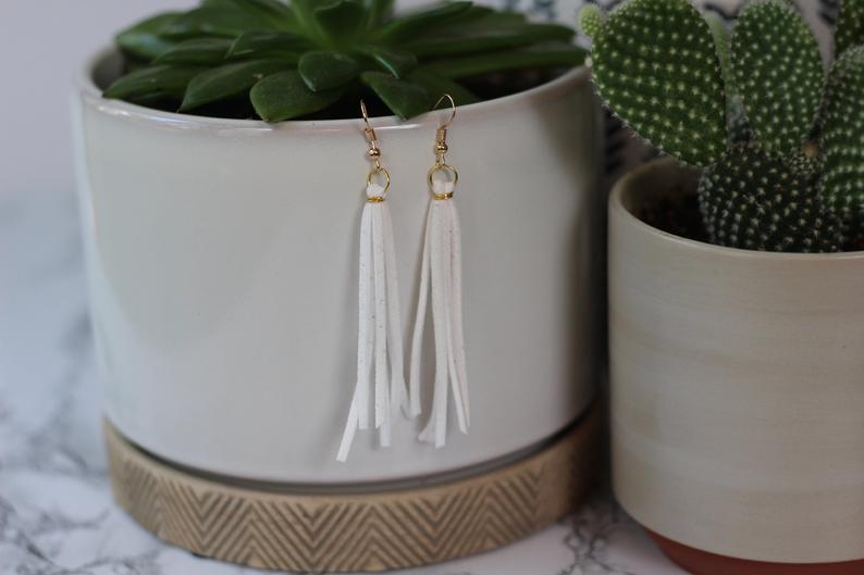 Faux Leather Earrings Tassel Earrings