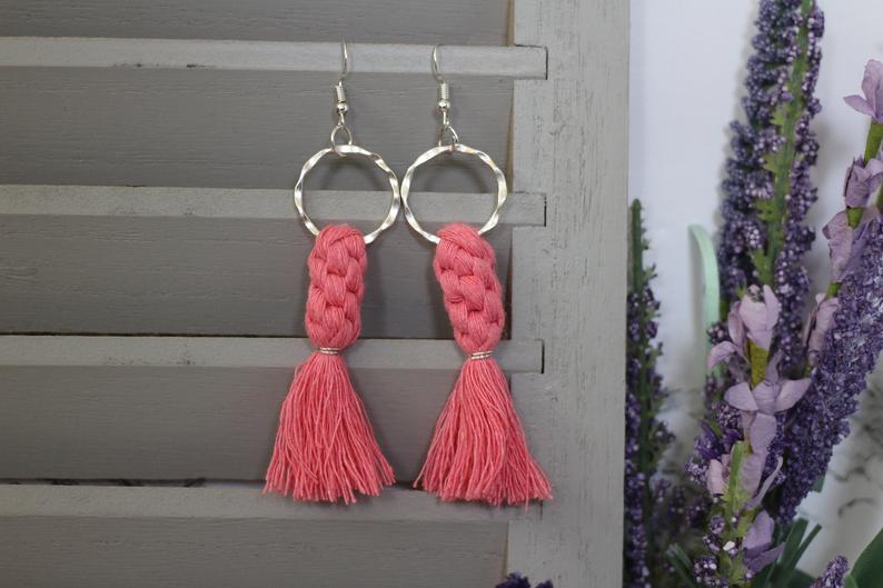 Braided Macrame Earrings