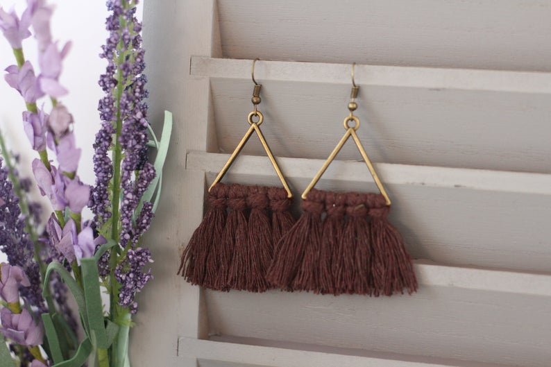 Triangle Macrame Earrings