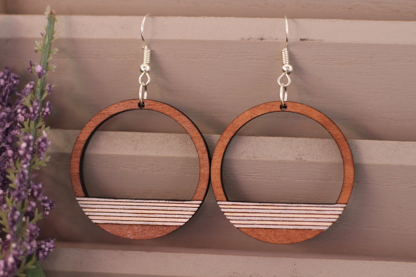 Ocean Sunrise Wooden Earrings