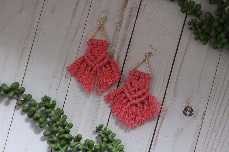 Triangle Macrame Earrings