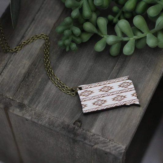 Aztec South Dakota Wooden Necklace