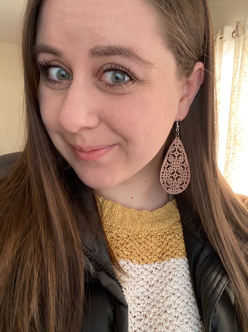 Lattice Wooden Earrings