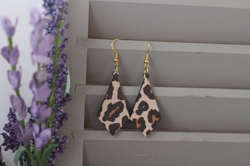 Cheetah Wooden Earrings