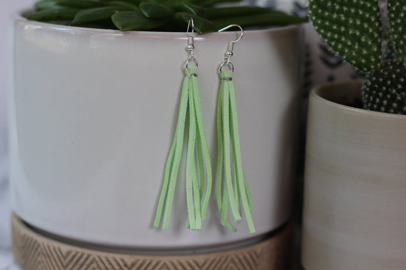 Faux Leather Tassel Earrings