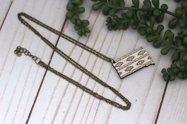 Aztec South Dakota Wooden Necklace