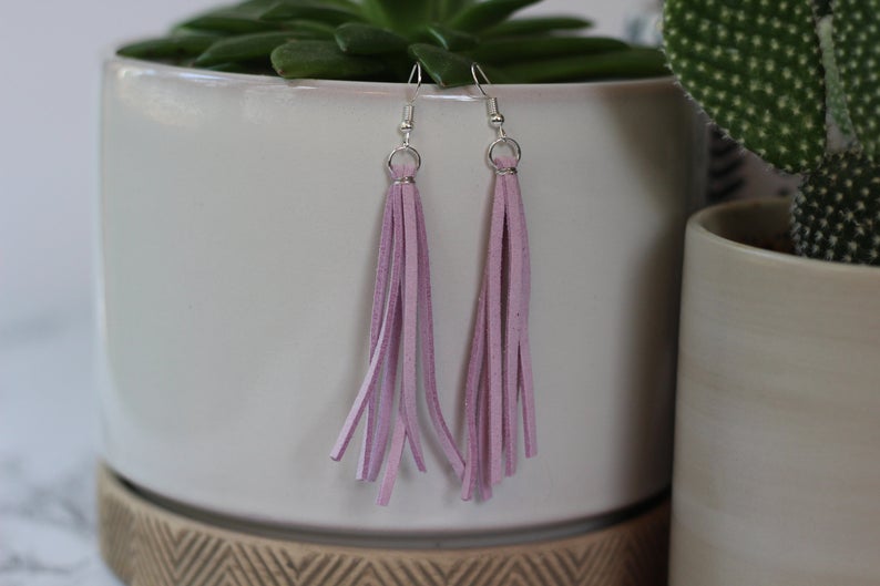 Faux Leather Tassel Earrings