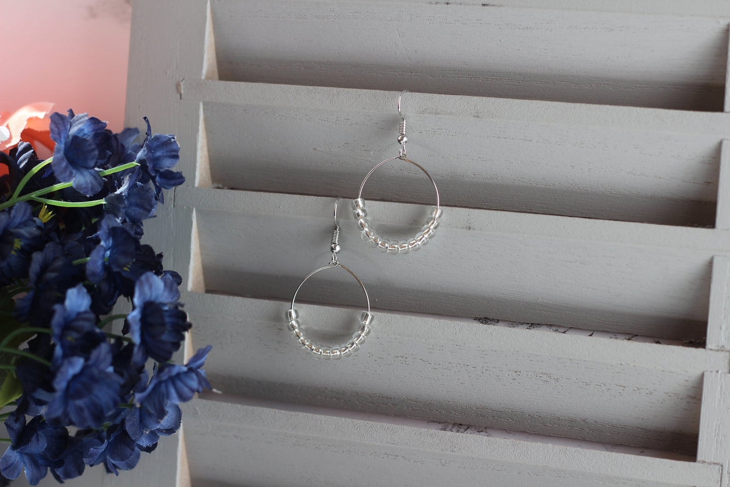 Small Beaded Hoop Earrings