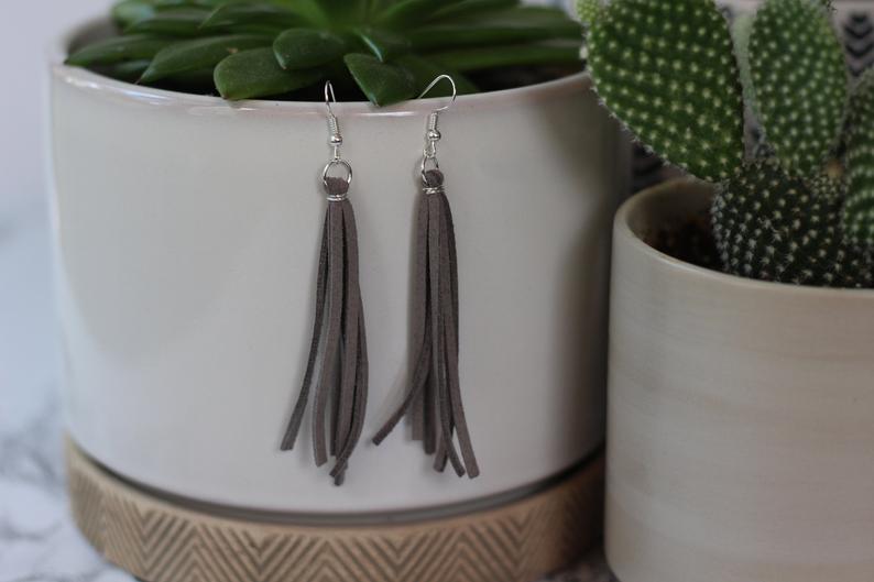 Faux Leather Earrings Tassel Earrings