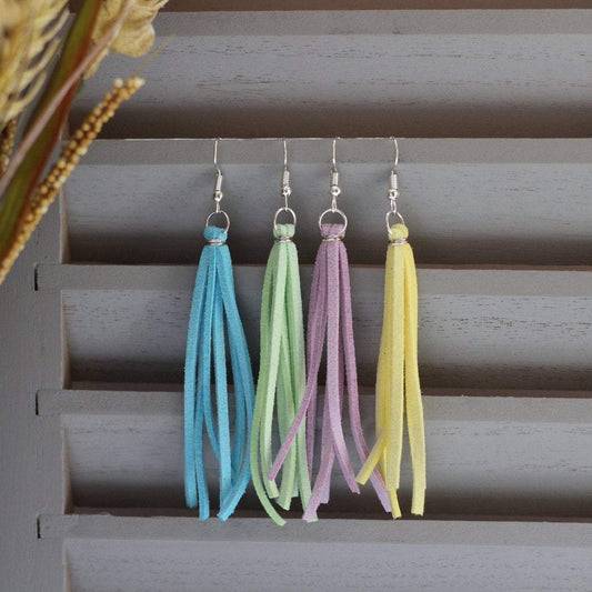 Faux Leather Tassel Earrings