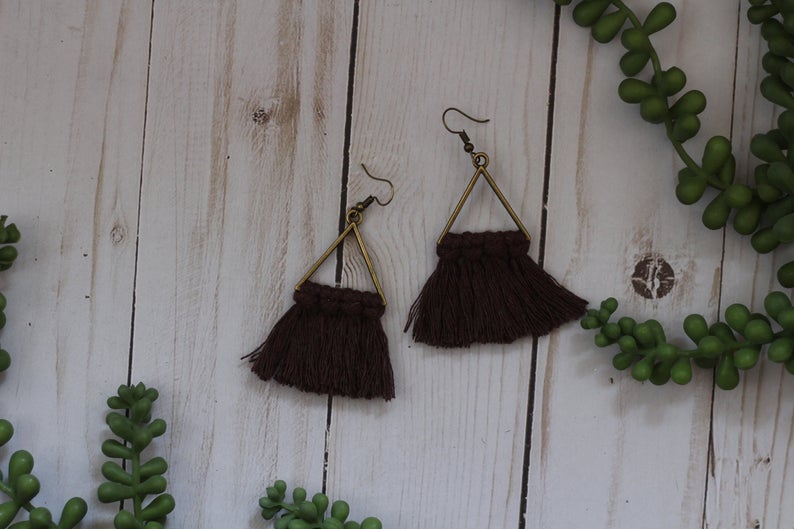 Triangle Macrame Earrings