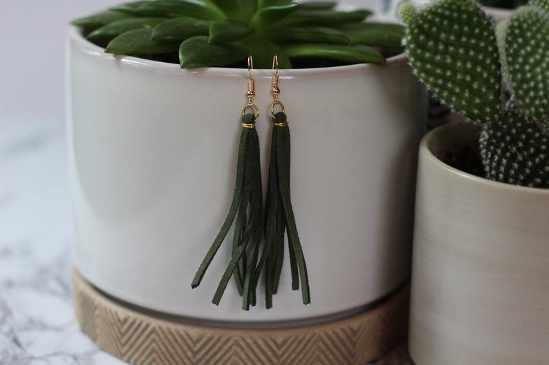 Faux Leather Earrings Tassel Earrings