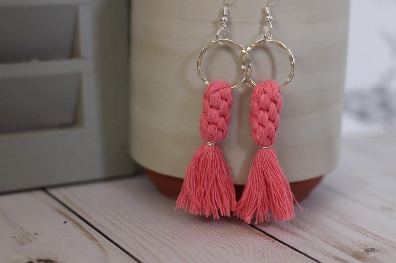 Braided Macrame Earrings