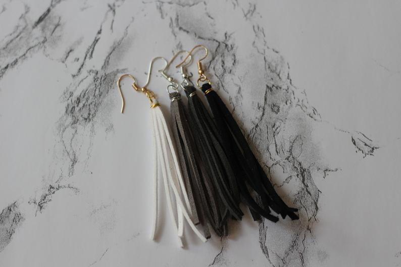 Faux Leather Earrings Tassel Earrings