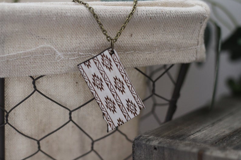 Aztec South Dakota Wooden Necklace
