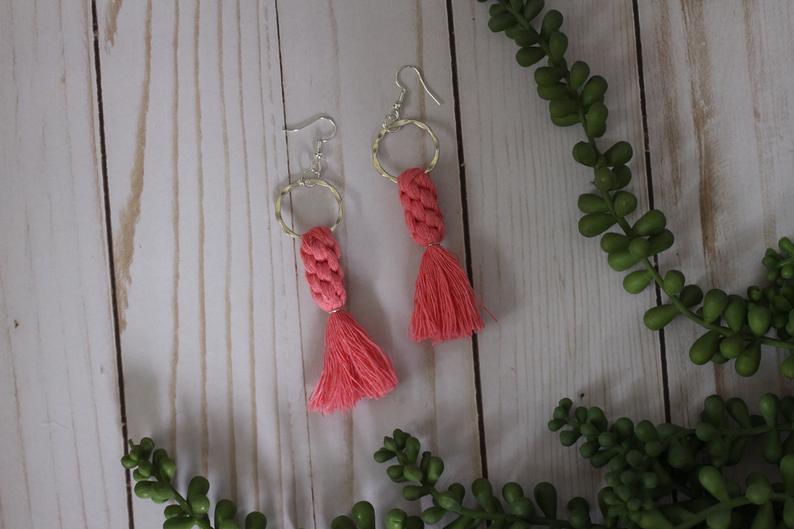 Braided Macrame Earrings