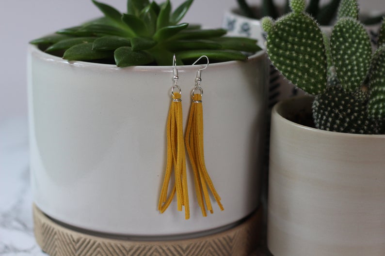 Faux Leather Earrings Tassel Earrings