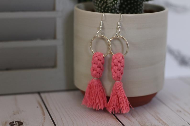 Braided Macrame Earrings