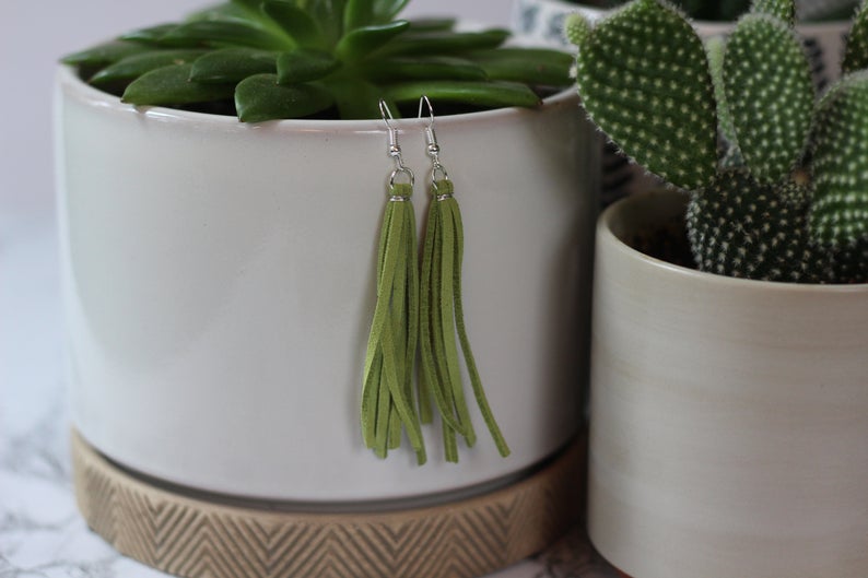 Faux Leather Earrings Tassel Earrings