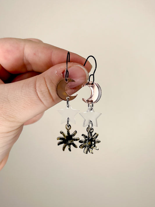 Sun, Moon, & Stars Acrylic Earrings