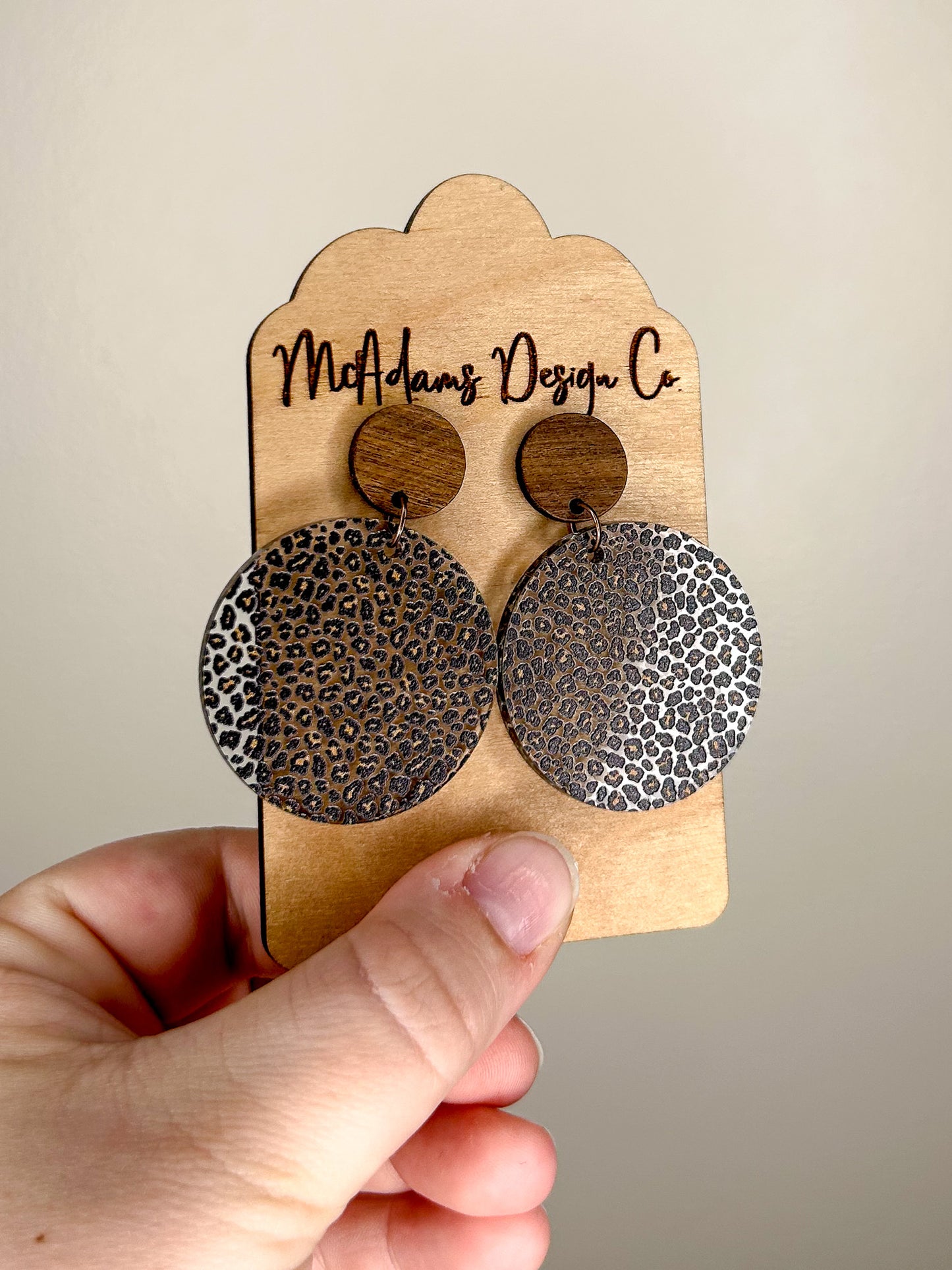 Wood & Cheetah Earrings