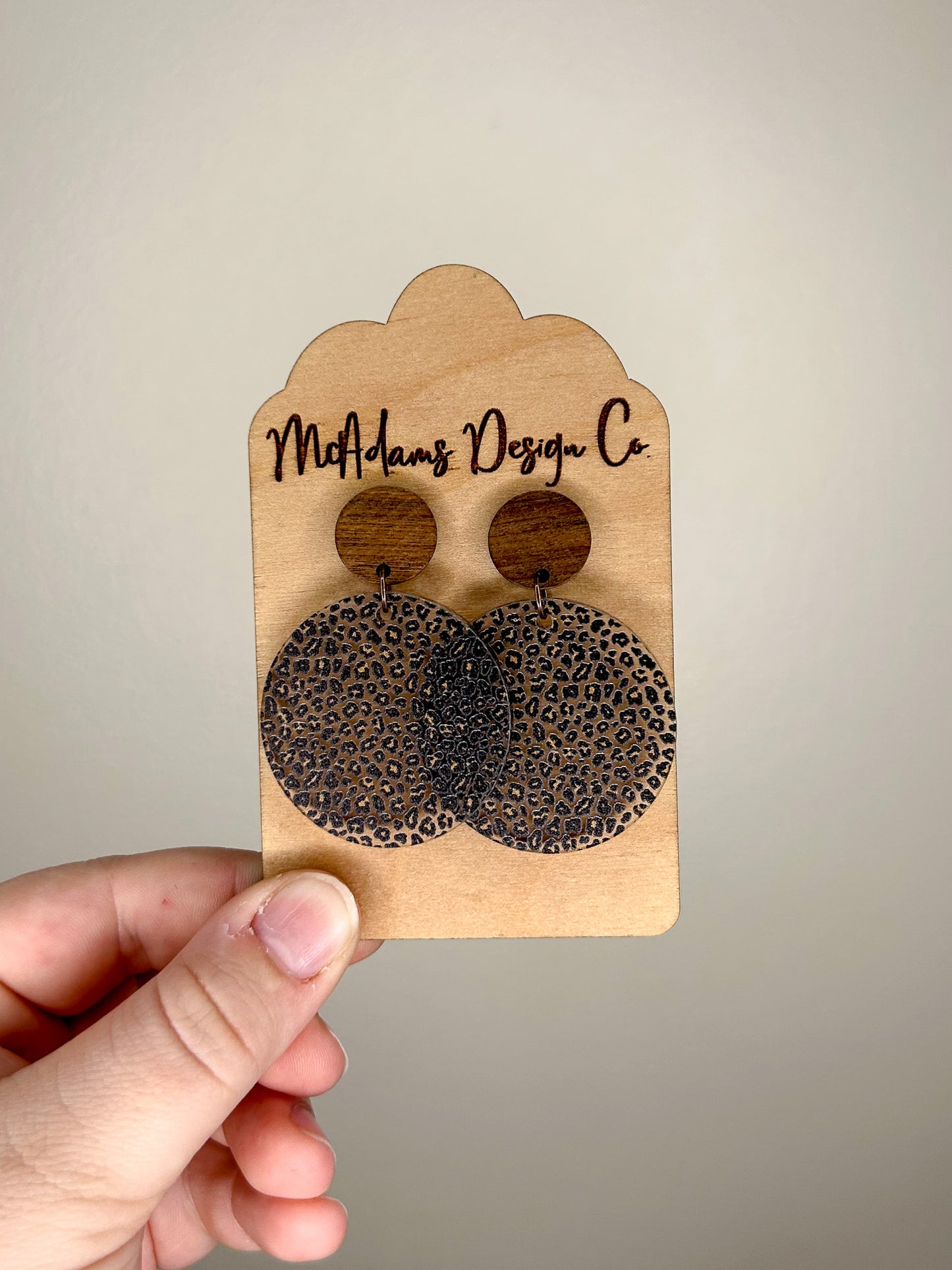 Wood & Cheetah Earrings