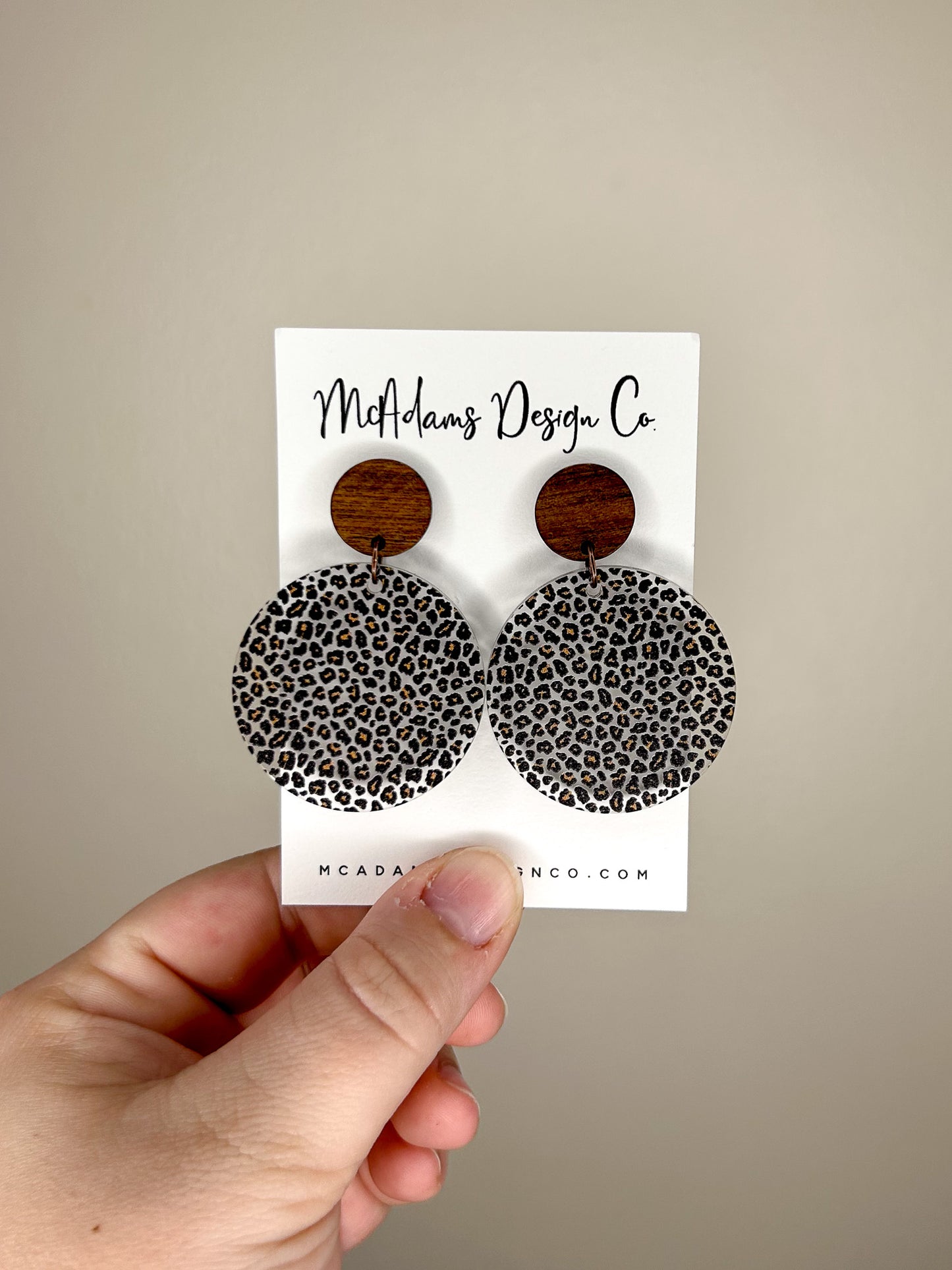 Wood & Cheetah Earrings