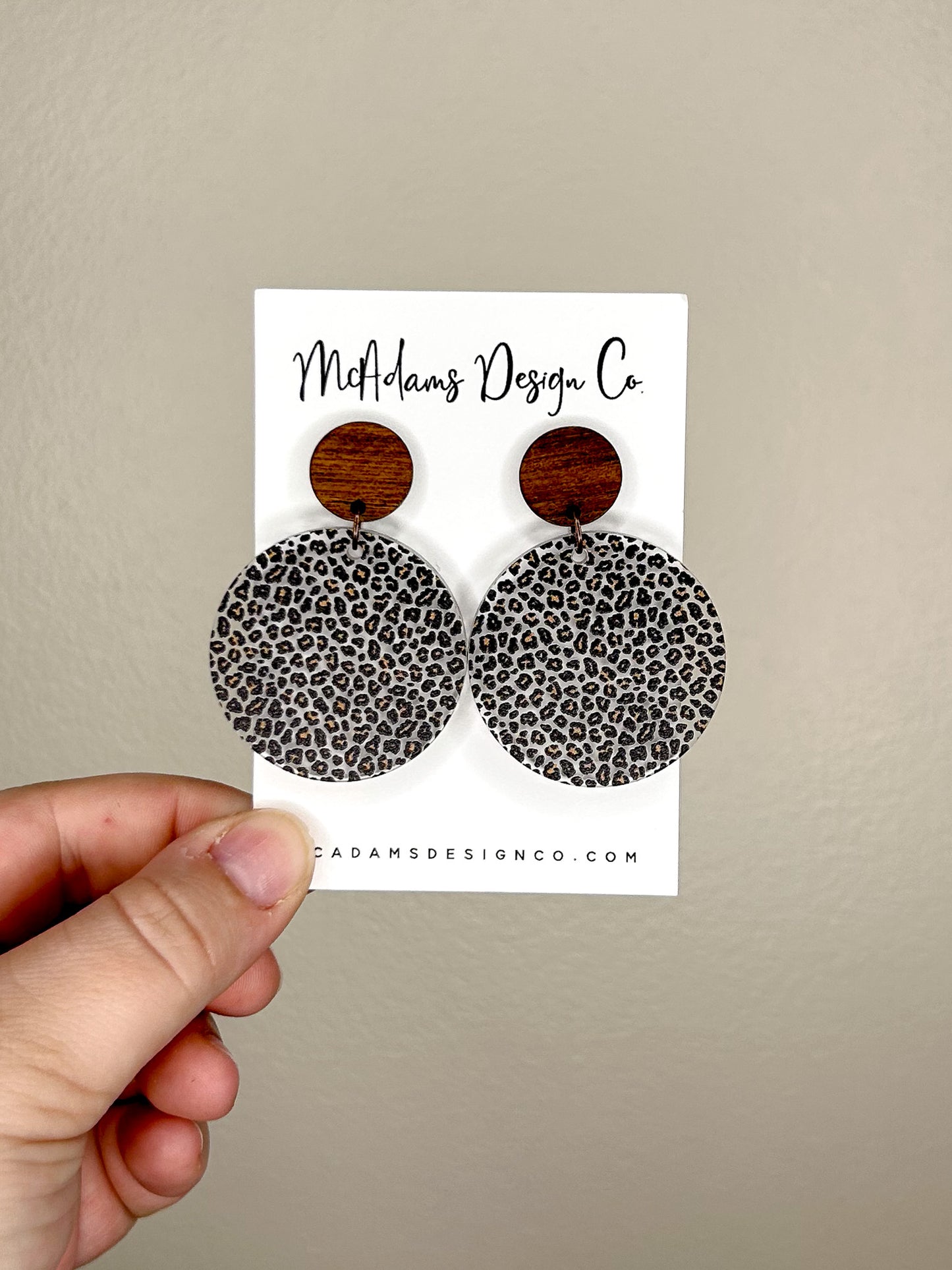 Wood & Cheetah Earrings