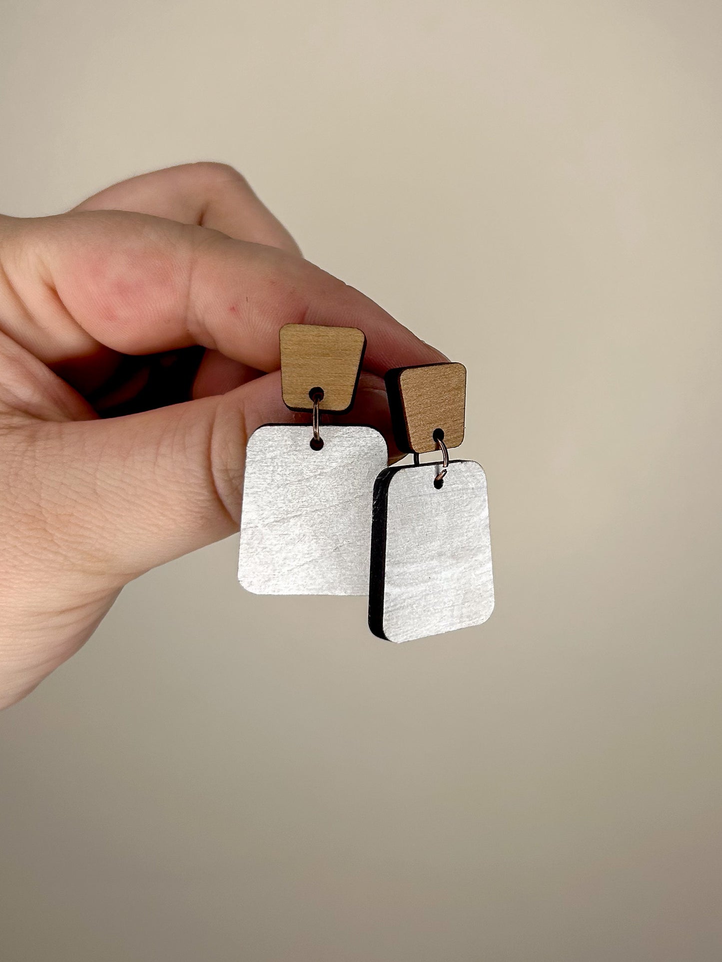 Stacked Wooden Earrings