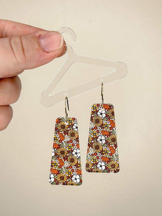 70s Floral Acrylic Earrings