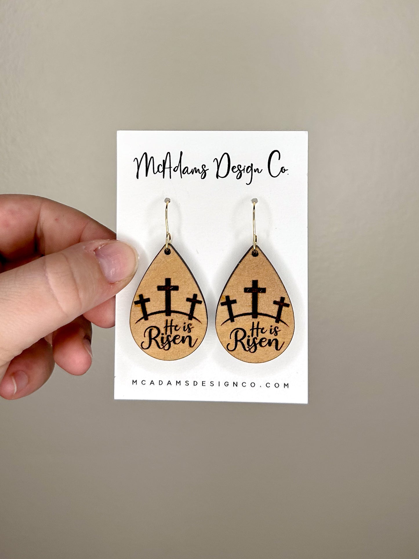 He is Risen Crosses on Calvary Earrings