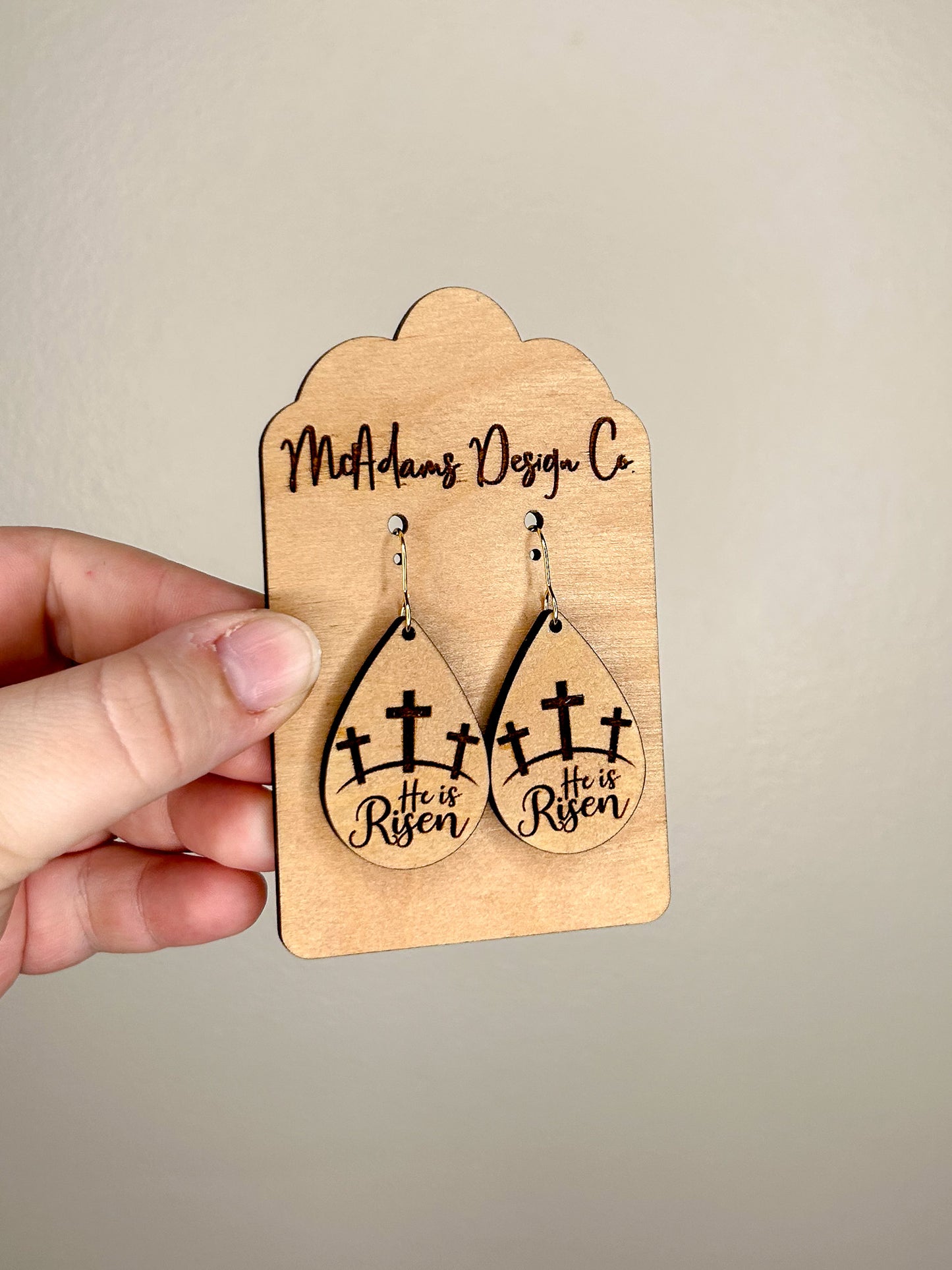 He is Risen Crosses on Calvary Earrings