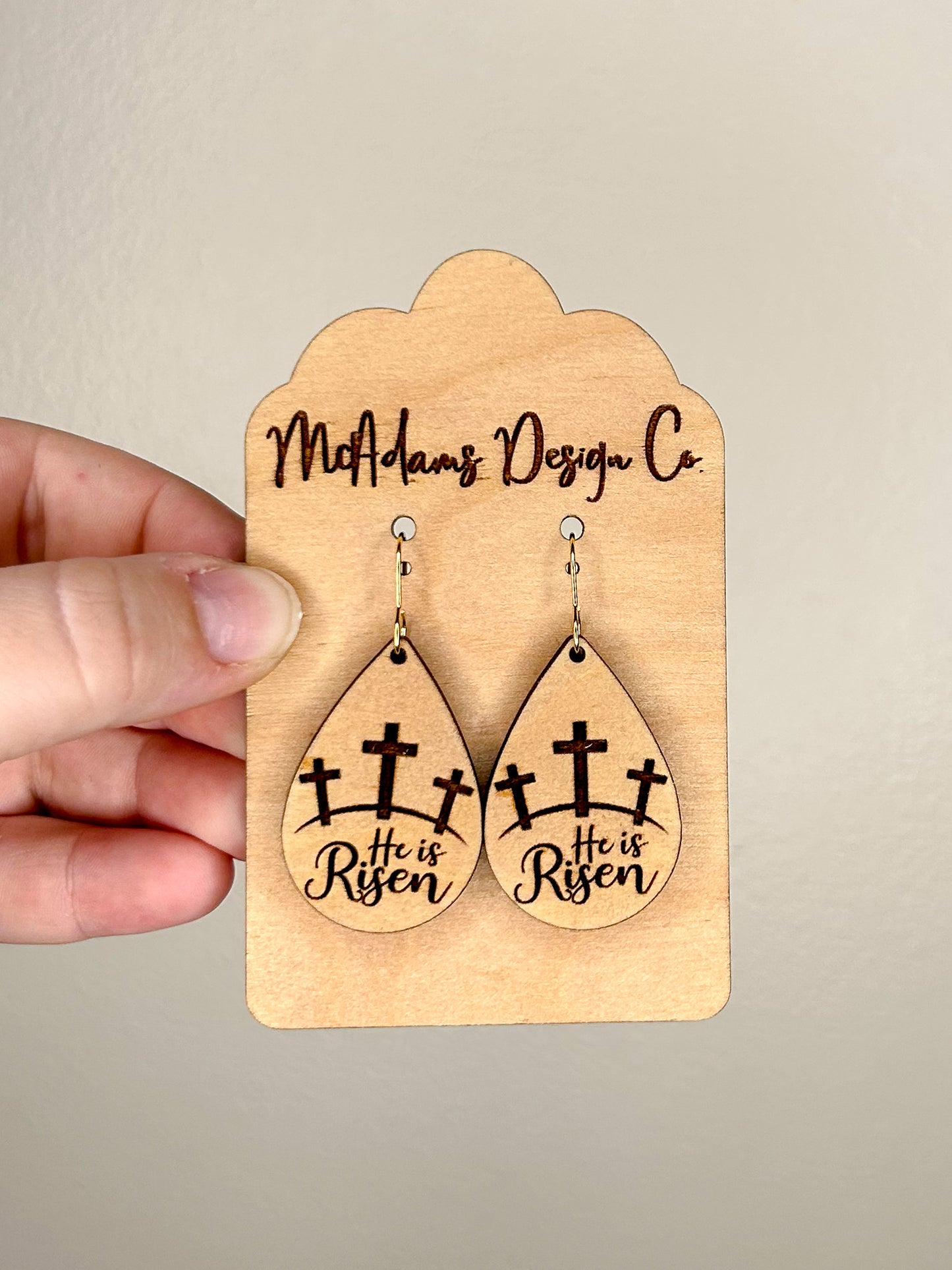 He is Risen Crosses on Calvary Earrings