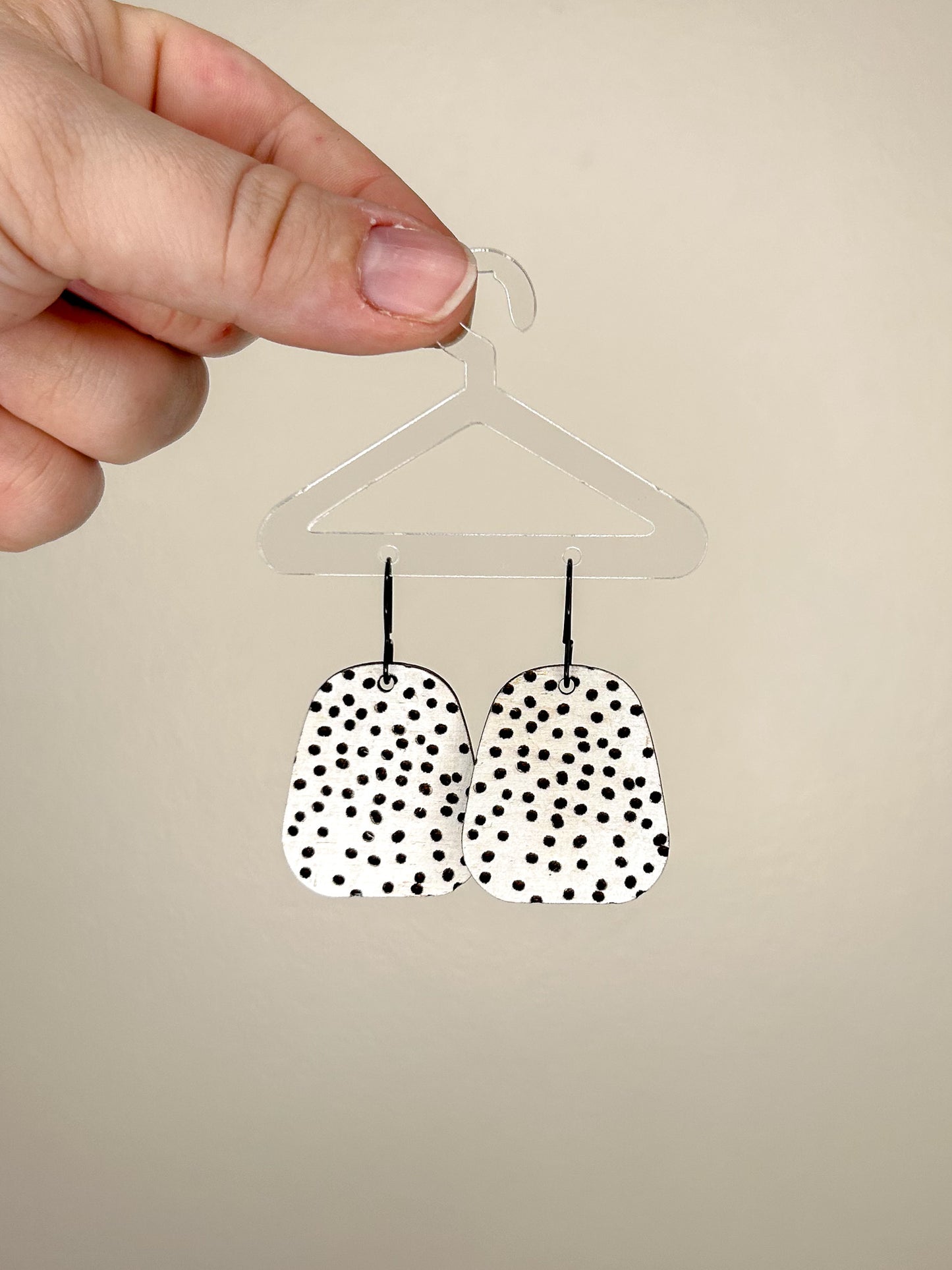 Speckled Wooden Earrings (5 Pairs)