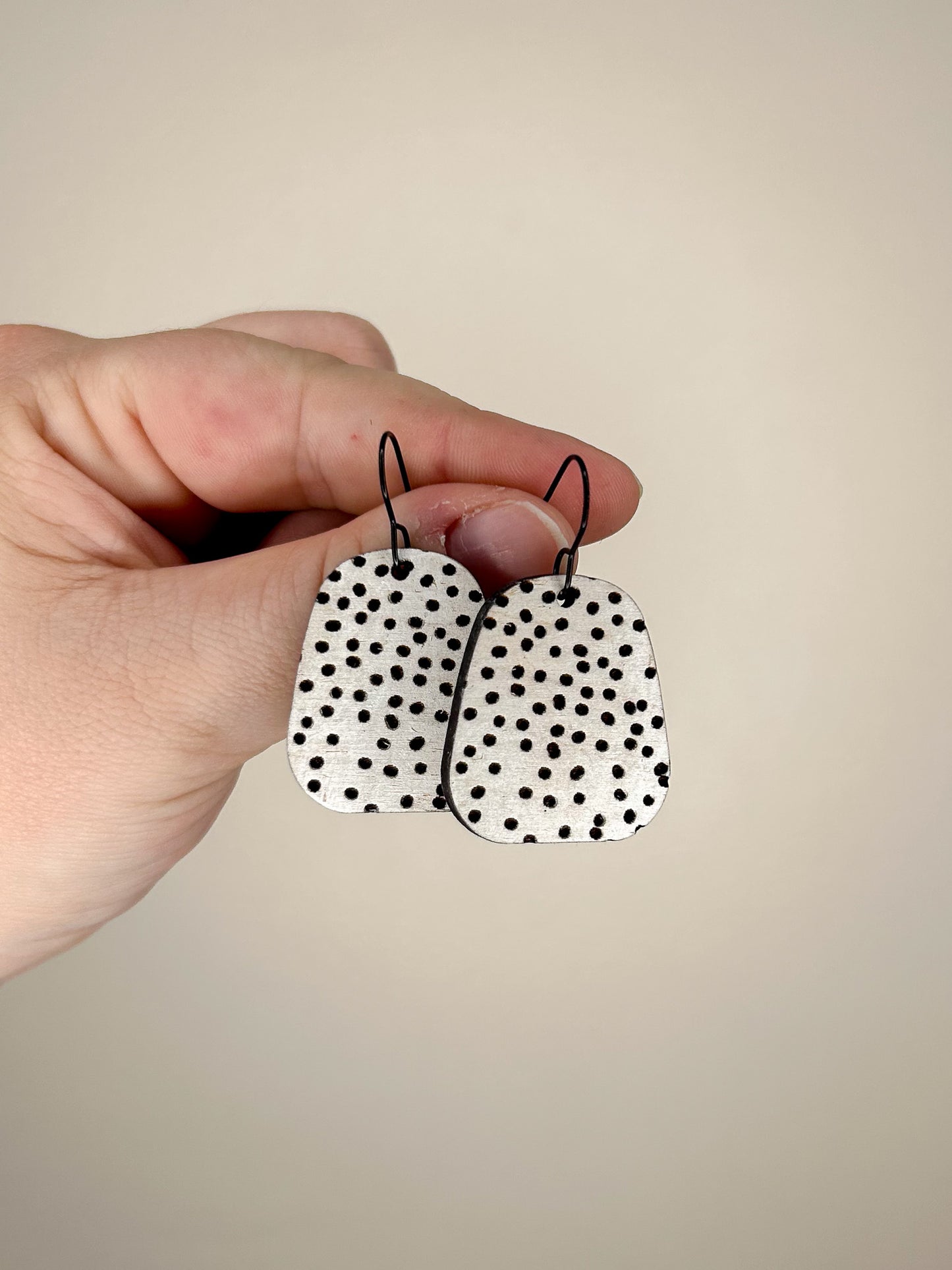 Speckled Wooden Earrings (5 Pairs)