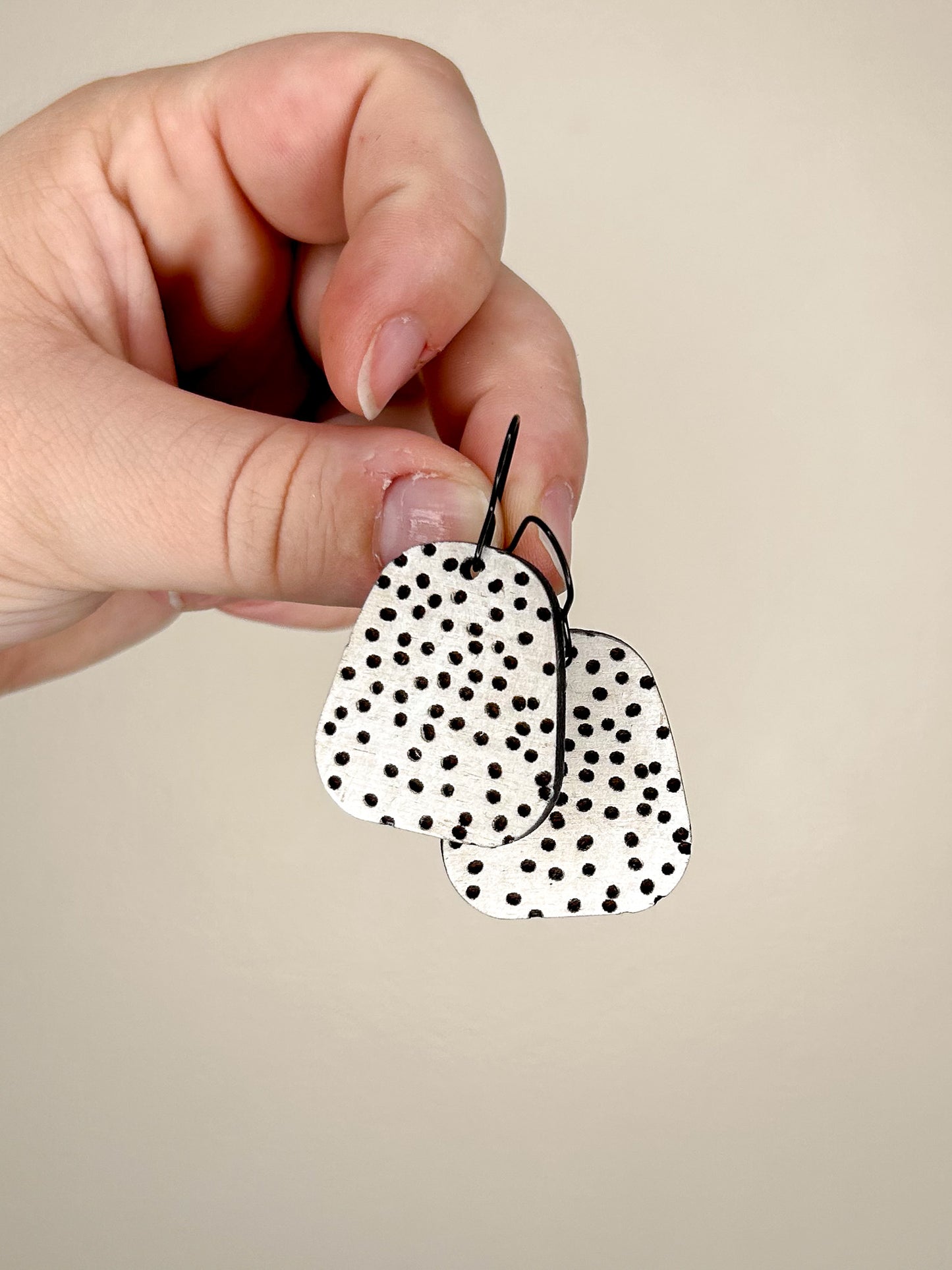 Speckled Wooden Earrings