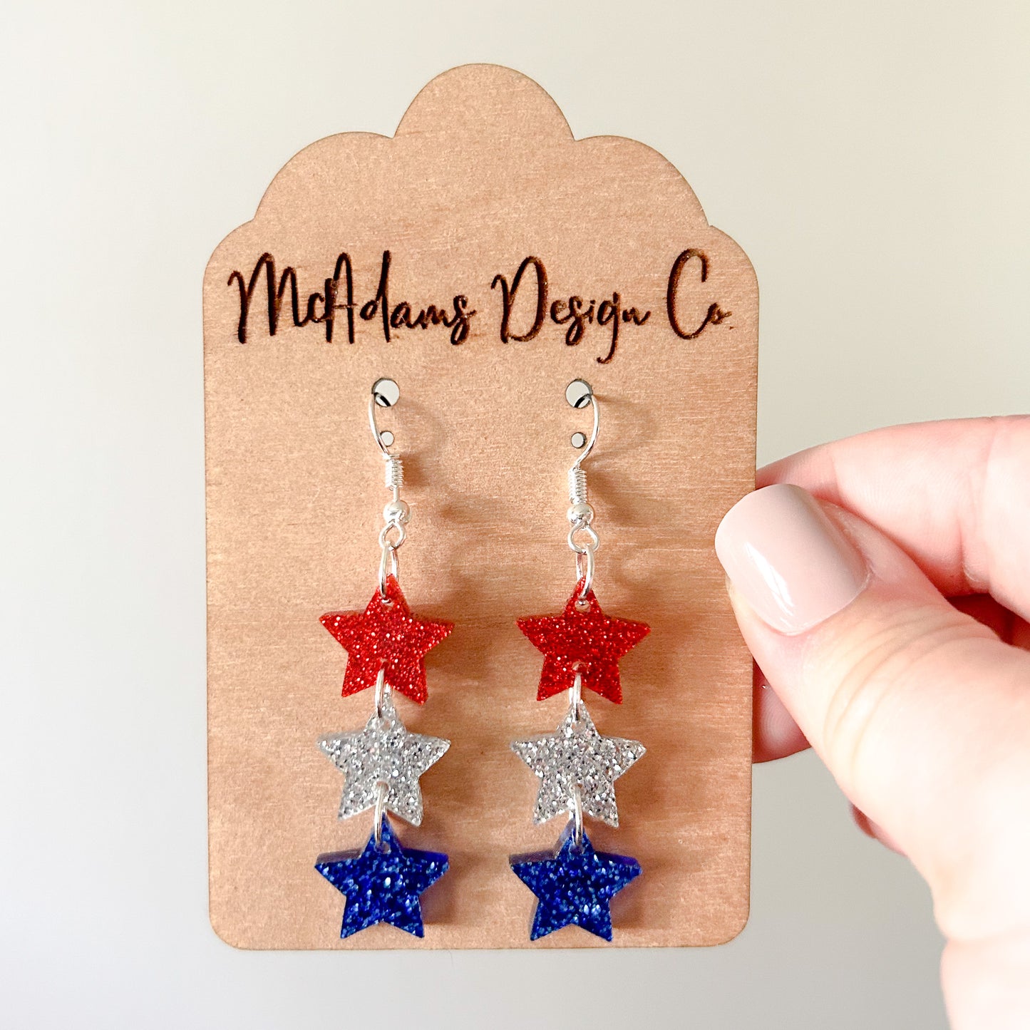 Glitter Stacked Star Acrylic Earrings