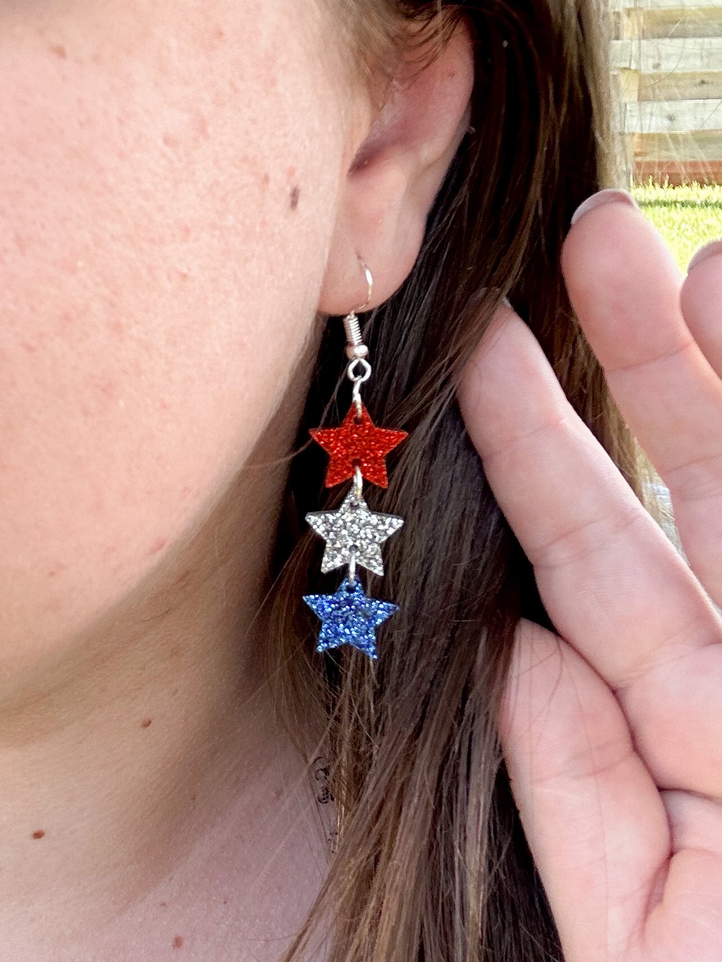 Glitter Stacked Star Acrylic Earrings