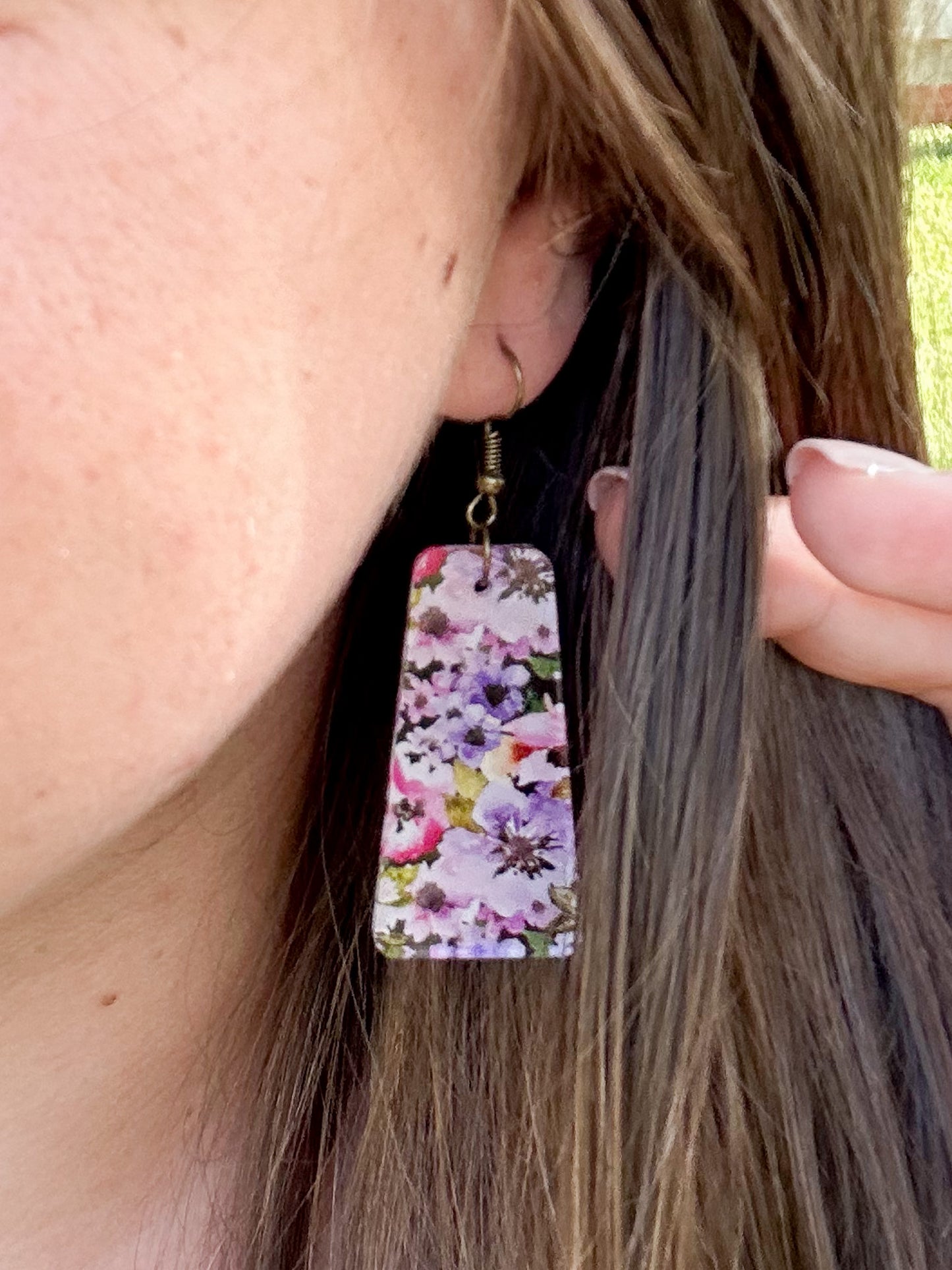 Watercolor Floral Acrylic Earrings