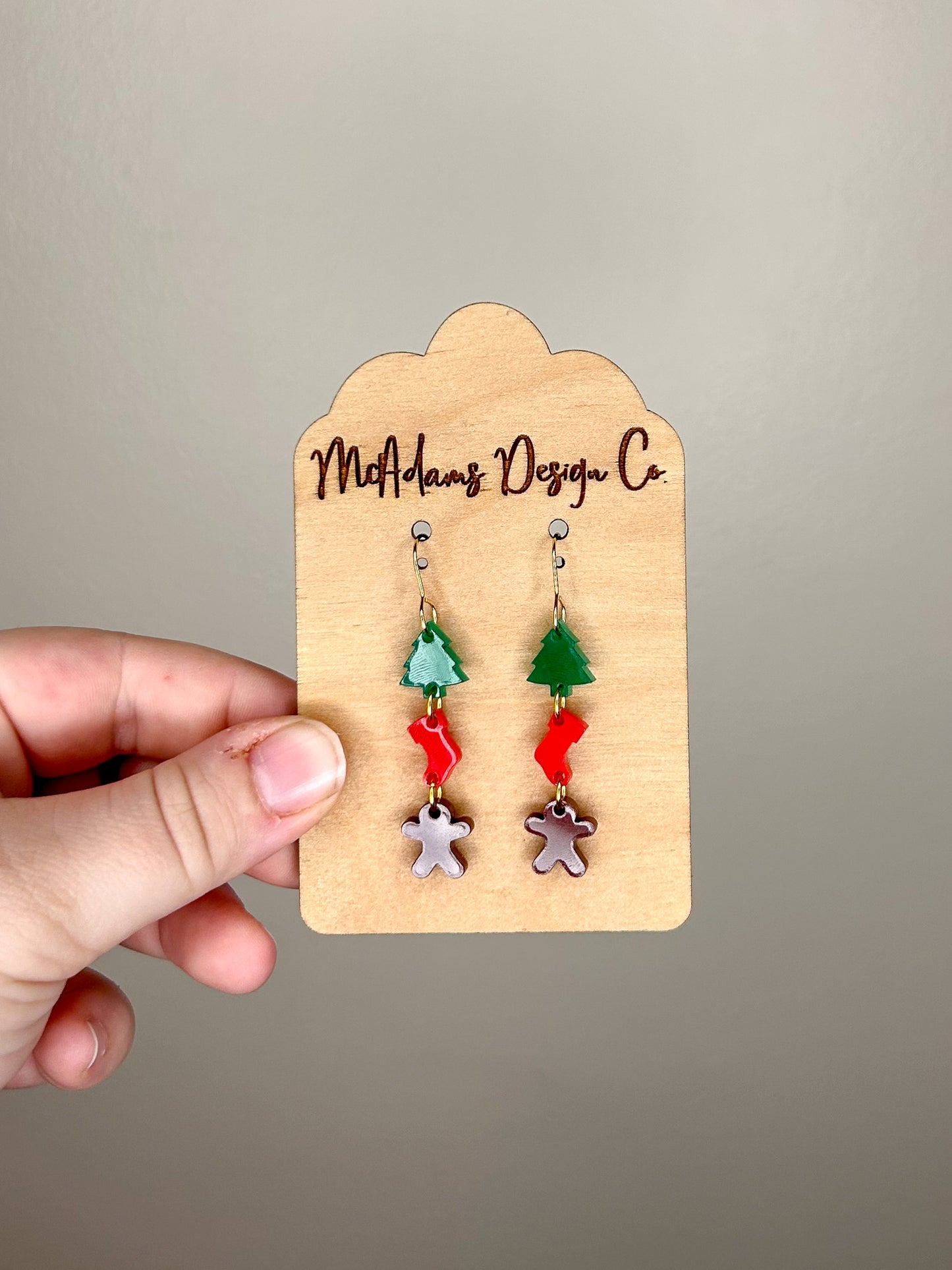 Stacked Christmas Acrylic Earrings