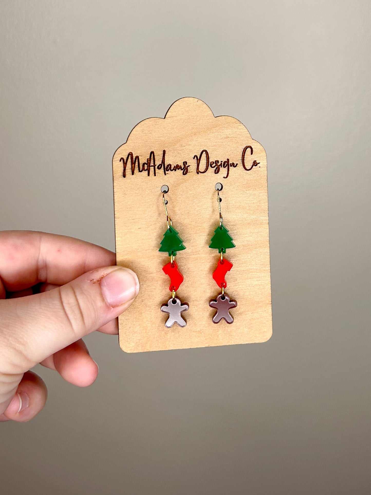 Stacked Christmas Acrylic Earrings