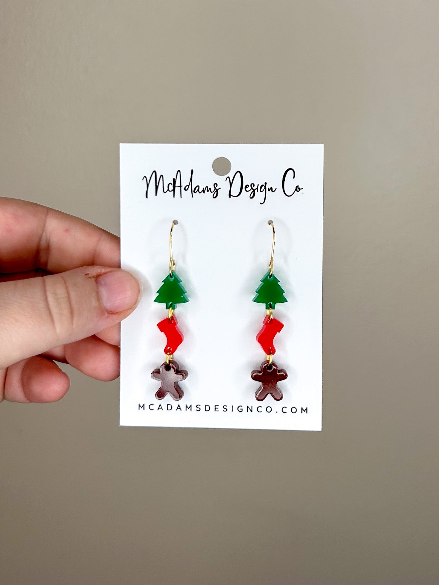 Stacked Christmas Acrylic Earrings